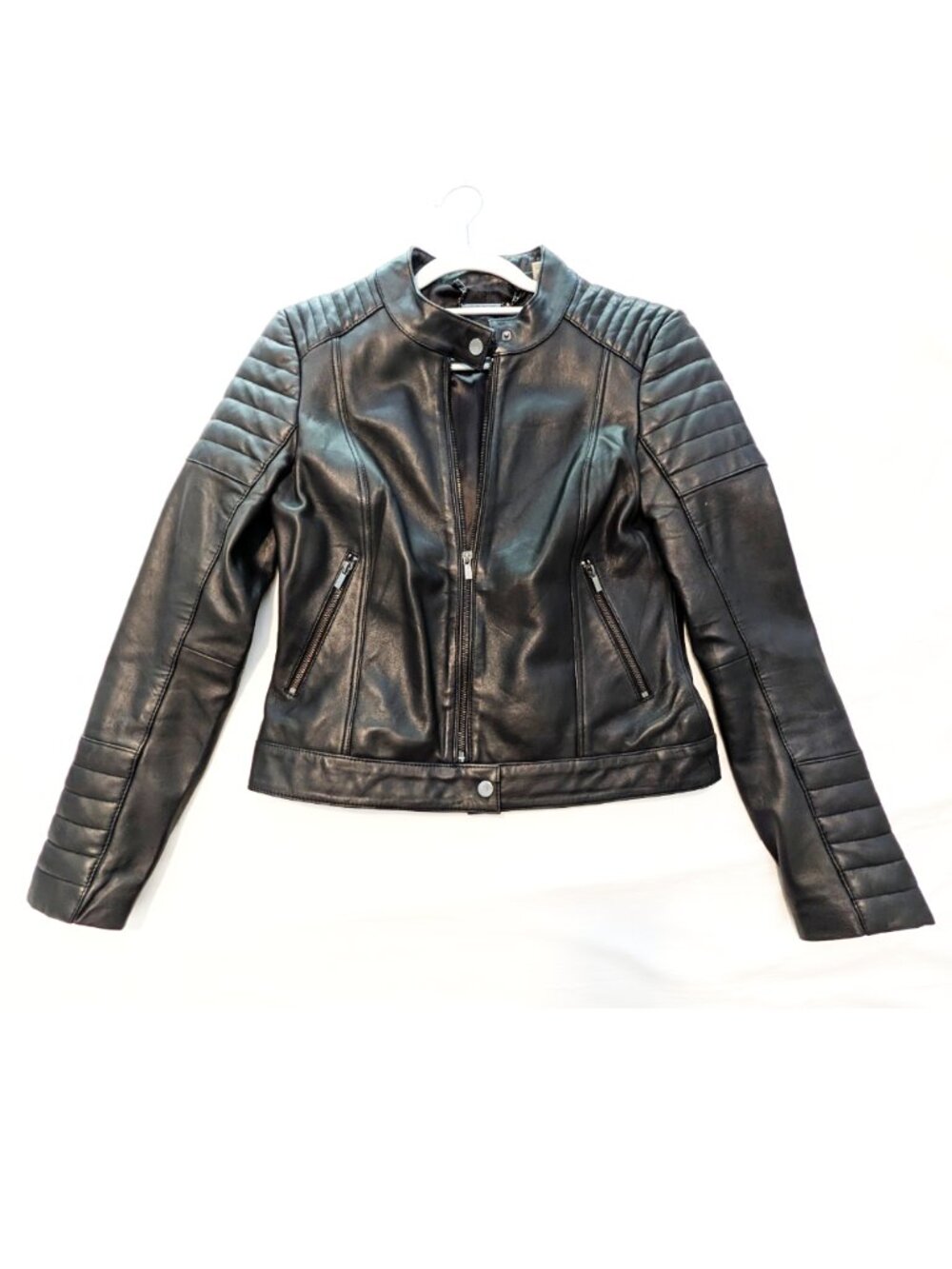 Women's Badgley Mischka black leather jacket, Like New, Small